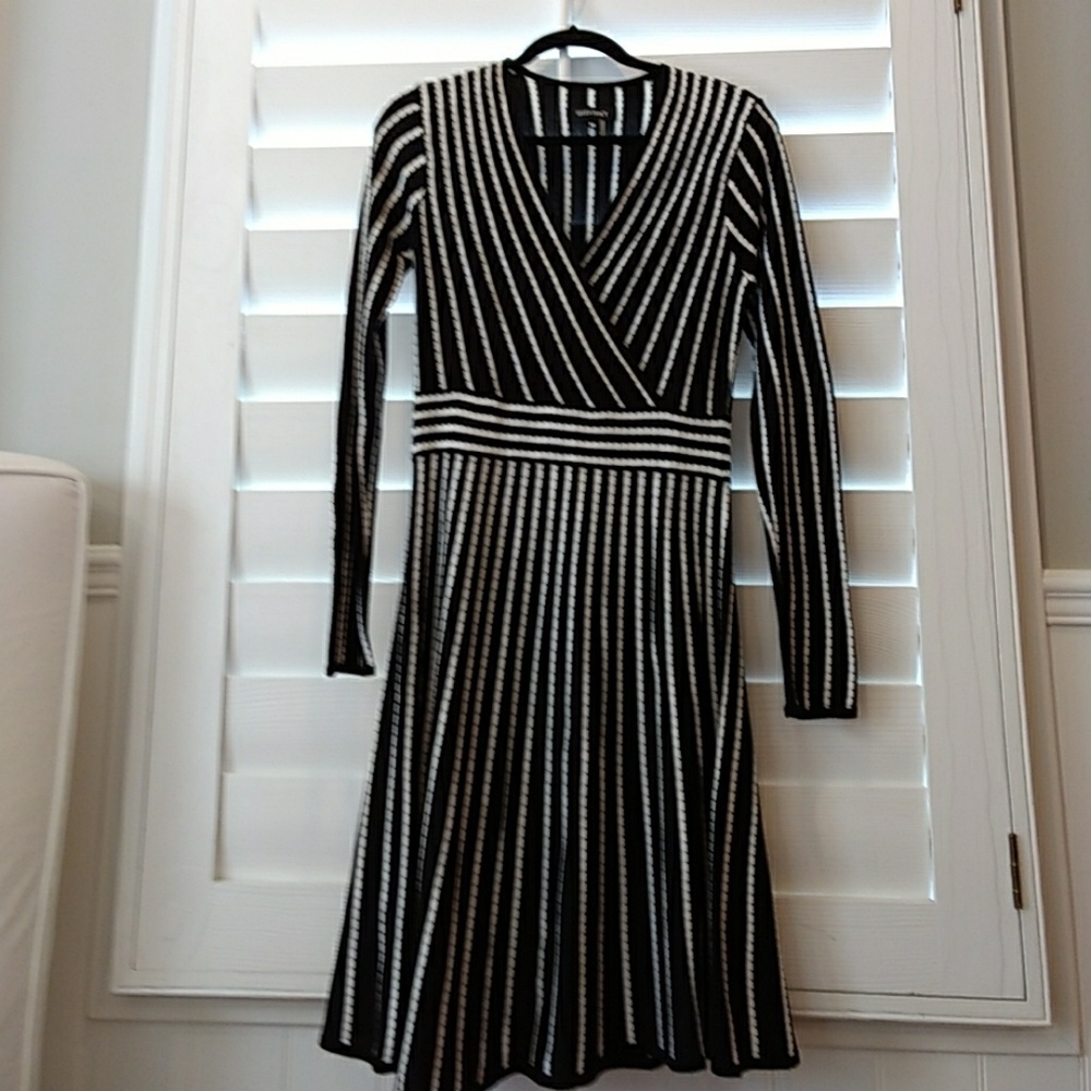 Black and White Stripped Womens Dress